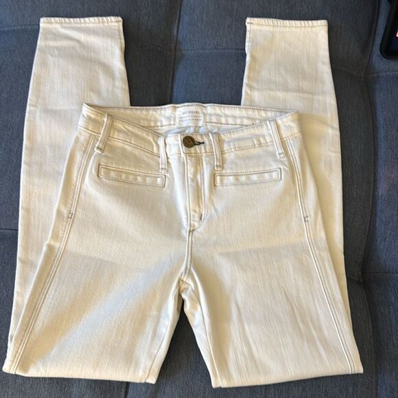 NWOT McGuire Carmina Slim Jean in Off White Denim with Tan Stitching. Size 26. - Picture 3 of 11